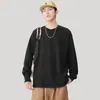Camiseta de Manga Larga de Color Sólido Simple Estilo Japonés Cuello Pequeño para Hombre Otoño e Invierno Algodón Puro Marca de Moda para Hombres y Mujeres Suéter Interior Camiseta Base