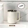 Copo de enxaguante bucal de aço inoxidável 304 com alça, anti-queda, copo de lavagem doméstico, copo para escovar os dentes, copo para beber de estudante e escritório, caneca