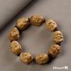 Pulsera de Cuentas de Sándalo Talladas por Ambos Lados con Dieciocho Luohan, Madera, Cultural, para Hombres y Mujeres, Joyería de Pulsera de Cuentas de Sándalo