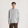 También Cardigan de Punto con Cuello Alto y Cremallera Doble Otoño para Hombre Holgado de Punto de Canalé Vertical Ropa Exterior Versátil