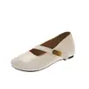 Zapatos Rojos Retro para Mujer 2026 Modelo Nuevo de Primavera Mary Janes de Velcro Zapatos Pequeños de Piel Punta de Mango Mocasines para el Trabajo