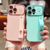 Funda para teléfono Samsung A15 con diseño de ola y ventana grande, doble amor galvanizado S24 para A55, pulsera, funda protectora anticaídas A14