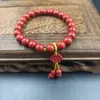 Pulsera de cinabrio boutique este año de vida pulsera de anillo único anillo liso doble valiente joyería para hombres y mujeres regalo fábrica al por mayor
