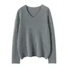 Suéter de cachemira para mujer, 100% cachemira pura, primavera y otoño, nuevo jersey de cuello en V y manga larga, suéter de punto de moda.