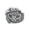 Joyería de Plata de Ley S925 al por Mayor Tailandesa Plata Moda Personalidad Masculina Modelado Gafas Anillo de Gato Anillo Abierto