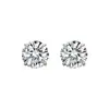 Brincos de Prata Esterlina S925 com Pedras de Nascimento Coloridas e Diamantes Brilhantes, Presos por Quatro Garras, Simples, de Alta Qualidade, Moda Versátil, Joia para Orelha com Piercing