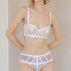 Roupa íntima push-up para seios pequenos europeia e americana sexy cor contrastante seios tamanho plus conjunto de roupa íntima anti-flacidez sutiã ajustável de verão