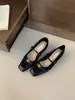Sapatos de Salto Novo Primavera 2025 Costura Francesa Sapatos de Fada Elegantes Salto Grosso Retrô Estilo Chanel para o Fim da Noite Sapatos Mary Jane