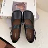 Sapatos femininos simples retrô de salto baixo estilo coreano, novo modelo de verão 2026, sapatos rasos versáteis gentis e modernos para o dia a dia