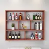 Armário de Vinho para Restaurante, Porta-Vinhos para Hotel, Armário de Parede, Estante de Livros, Prateleira de Armazenamento, Divisória de Parede, Armário de Vinho Decorativo de Múltiplas Camadas para Hotel