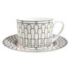 Conjunto de Xícara e Pires para Café em Porcelana Óssea Estilo Europeu Transfronteiriço Xícara para Chá da Tarde Xícara e Pires para Casa Conjunto de Presente para Namoradas Luxo Leve Retrô