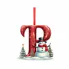 Producto Nuevo Transfronterizo 26 Letras Muñeco de Nieve Bebé Colgante de Navidad Árbol de Navidad Plano Acrílico Colgante Decoración del Hogar