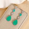 Aretes Combinados en Forma de Gota Chapados en Oro de 18K Aretes Elegantes de Moda con Circonitas con Incrustaciones de Diamantes en Forma de Gota para Mujer