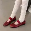 Zapatos de Abuela Super Suaves de Piel de Oveja, Estilo Coreano, Sencillos y Discretos, Primavera 2026, Tacón Bajo Grueso, Punta Redonda, Zapatos Mary Jane de Cuero Genuino para Mujer