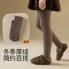 Meias-calças Infantis Novas de Inverno 2026 com Forro de Fleece Espesso e Padrão de Trança, Leggings de Fleece Integradas, Meias Quentes e Estilosas