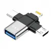 Adaptador de Unidad Flash USB para Teléfono Móvil Apple Tres en Uno Micro Typec Lightning a Conversión USB 3.0
