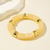 Pulsera de Tubo Curvo de Acrílico Personalizada de Moda Europea y Americana, Tubo de Bambú Curvo con Patrón de Mármol Vintage Degradado Pulsera Transfronteriza
