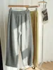 ¡Un par para todo el invierno! Pantalones casuales gruesos, versátiles y forrados de polar con cintura elástica, corte holgado, pierna recta y diseño de pierna ancha, adecuados para deportes y uso diario en otoño e invierno.
