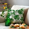 Almohada para sofá de sala de estar de trébol de cuatro hojas cojín de oficina almohada cuadrada con estampado verde almohada para mesita de noche de dormitorio al por mayor