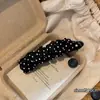 Presilha Banana Plissada Estampa Leopardo Bolinhas Retro Cetim Torcido Vertical Presilha de Cabelo Acessórios de Cabelo na Parte de Trás da Cabeça