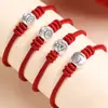 Pulsera Roja Tejida de Hilo con Caballo del Año Zodiacal de Plata Pura 999 para Niños, Pulsera Roja Tejida para Mujeres, Regalo de Plata Pura para Hombres Nacidos en el Año del Caballo
