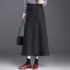 Falda Elegante Adelgazante para el Trabajo para Mujer 2026 Otoño Nuevo Estilo Falda de Dobladillo Amplio Falda Favorecedora con Caída de Longitud Media Corte A