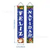 Temu Gran Venta Serie de Banderas Dobles Navideñas Impresión de Alta Definición Papá Noel Muñeco de Nieve Banderín Decorativo para Pasillo
