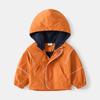 Chamarra de Otoño para Niños 2025 de Cuello Redondo con Forro Polar Nuevo Abrigo Casual de Algodón con Cremallera para Niños Pequeños con Capucha y Forro Polar