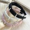 Diadema elegante de estilo coreano con perlas, sencilla, de alta gama, con hilo de seda para mujer, ideal para lavarse la cara, para el verano, con tarjeta, accesorios para el cabello.