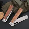 Faca Dobrável de Aço Inoxidável com Cabo de Madeira, Faca de Pão, Faca de Frutas Doméstica, Faca de Fatiar, Faca Pequena para Equipamento de Camping, Faca para Abrir Pacotes
