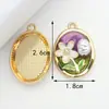 Accesorios para Joyería DIY Estilo Chanel Pequeños Transfronterizos, Joyería DIY Hecha a Mano con Flor Ovalada, Accesorios para Joyería DIY de Aleación Esmaltada