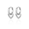 Pendientes nuevos transfronterizos de eBay con diseño hueco de amor y incrustaciones de circonitas, pendientes de personalidad sencilla y temperamento para niñas.