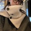 Coreia do Sul Ins Retro Inverno Quente Novo Estilo Cachecol Feminino Casual Pescoço Manga À Prova de Frio Cachecol de Malha na Moda