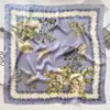 Novo lenço estampado floral roxo para primavera e verão, cachecol quente de outono e inverno para mulheres, lenço decorativo de moda profissional