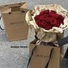 Bolso tote de piel de vaca color craft color primario, bolsa para empaquetar ramos de florería, estilo de alto sentido ins, bolsa de regalo para empaquetado de flores