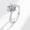 Novo anel de diamante Mosane de simulação feminino simples all-match anel aberto moda zircão seis garras anel feminino nicho