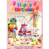 Traje de baño Celebridad de Internet Escena de Fiesta de Cumpleaños Diseño traje Oso Feliz Cumpleaños Banner de Globos Vestir Atmósfera Vida
