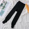 Medias para niños, otoño e invierno, forradas con vellón, gruesas, para bebés, cálidas, de punto, blancas, sin pies para niñas.
