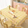 Toalha de Mesa Desenho Animado, Sem Lavagem, Impermeável, À Prova de Óleo, Resistente ao Calor, Estilo Dopamina Creme, Toalha de Mesa Retangular, Protetor de Mesa, Chá
