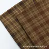 Tecido xadrez marrom escovado tingido em fio, para outono e inverno, em estoque, para roupas masculinas e femininas, tecido para camisa, material xadrez