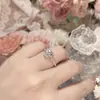 Série Cobre Branco Camélia Anel de Pedra Preciosa Coroa da Princesa Fugitiva Pulseira Osso de Cobra Brilhante Galáxia Alta Definição Super Flash Zircônio 8A