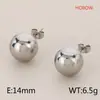 Pendientes Redondos de Perlas Personalizados Unisex en Múltiples Tamaños y Colores, Pendientes Sencillos y Modernos de Acero de Titanio con un Toque de Lujo Ligero y de Alta Gama