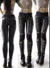 Comercio exterior transfronterizo nuevo punk rock imitación piel leggings ajustados pantalones con tiras pantalones de mujer pantalones de cuero tendencia FQ2174