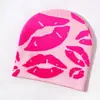 Moda Bestseller Patrón Jacquard Labios Rojos Estilo Callejero Trendy Casual Personalidad Gorro de Punto Cálido Cómodo para Exteriores