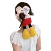 Goma para el pelo del trasero de Mickey, Linda goma para el pelo de dibujos animados de Mickey con lunares y flores, Cuerda para el pelo de felpa de alta gama, Accesorio para el pelo de intestino grueso