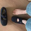 Sandalias Casuales Retro Francesas Versátiles sin Cierre Medias Sandalias para Mujer 2026 Invierno Suela Gruesa Punta Redonda Zapatillas Cerradas para Exteriores para Mujer