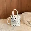 Bolsa Mini para Teléfono Móvil de Niña Linda con Lunares, Bolso Pequeño para Mujer, Bolso Cuadrado Pequeño de Moda Estilo Coreano, Bolso de Hombro de Moda de Nicho para Mujer