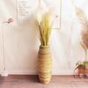 Vaso de Chão de Rattan do Sudeste Asiático Decoração Inserção Flor Seca Flor de Seda Flor Tecida Sala de Estar Sala de Jantar Decoração de Janela Resistente a Quedas