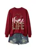 Sudadera casual y elegante para mujer, vida de enfermera, estampado de leopardo, corazón, estetoscopio, para exportación, tienda independiente de Amazon eBay
