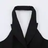 Venta al por mayor 2026 Verano Nueva Ropa Femenina Estilo Europeo y Americano: Mono de pierna corta con cuello halter y hebilla de nudo 12610